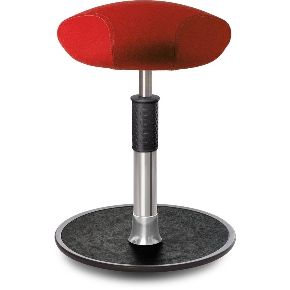 Ongo, Bürostuhl, Sitz- Stehhocker Free Regular Triangel kvadrat Divina Mel. Rot Chrom /schwarz