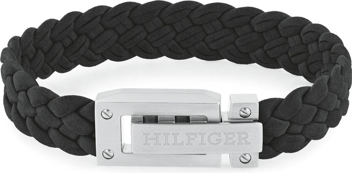Tommy Hilfiger Flat Braided Leather Armband (19 cm, Leder)