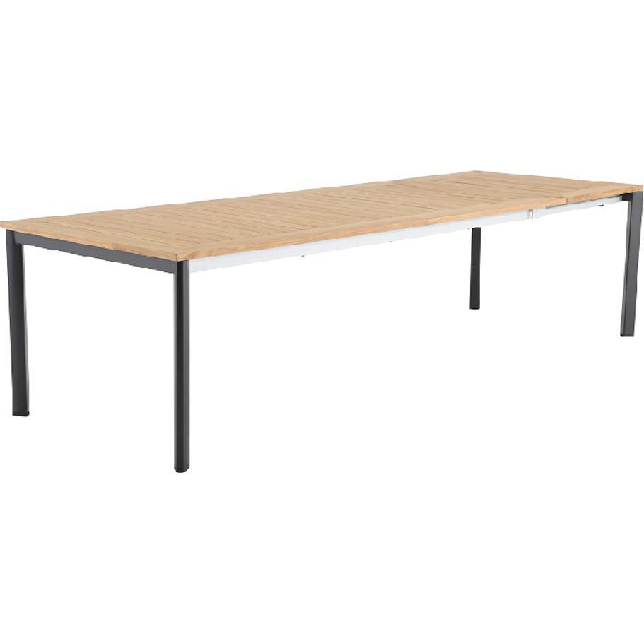 Royal Garden, Gartentisch + Balkontisch, Alutapo Ausziehtisch Aluminium/Teak (103 cm)