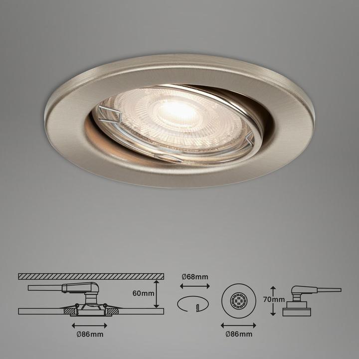 Produktbild Briloner LED Einbauleuchte, matt-nickel, 1xGU10/4,9W (460 lm, GU10)