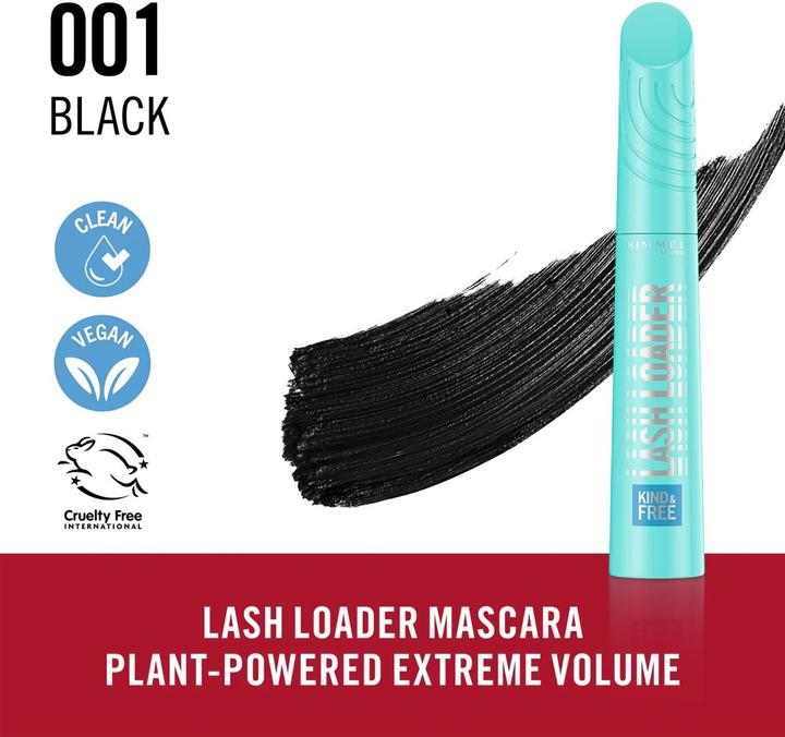 Actual product image Rimmel London Rimmel Kind Free Lash Loader Mascara - Setrna Objemova Rasenka 95 Ml 001 Black (#01-black, 001 black, Black)