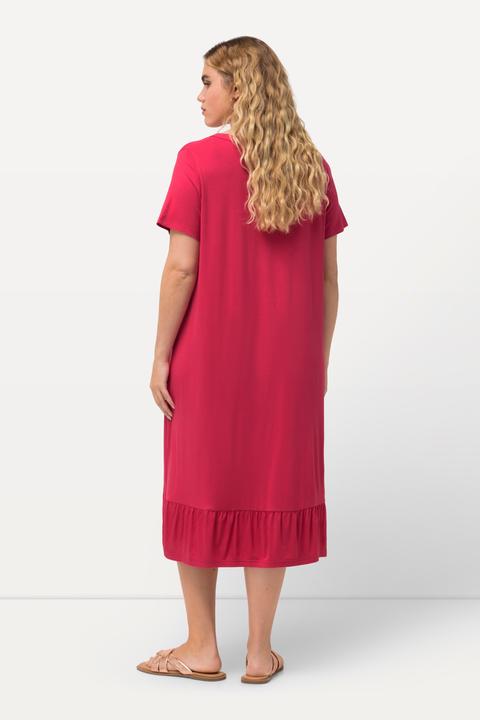 Produktbild Ulla Popken Jersey-Midikleid, A-Linie, Tunika-Ausschnitt, Halbarm (46, 48)