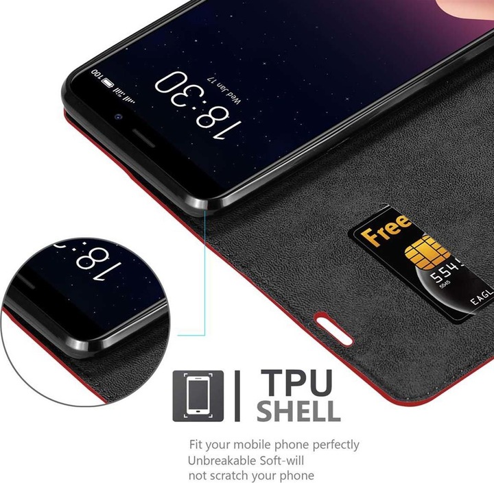 Actual product image Cadorabo Book Invisible Magnet Cover (Meizu M6s)