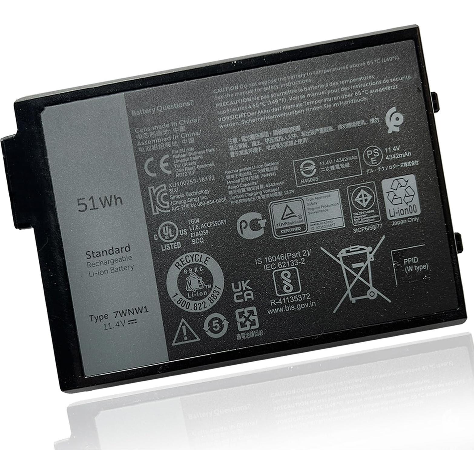Dell 51WHR, 3 Cell battery (3 Zellen, 4580 mAh), Notebook Akku