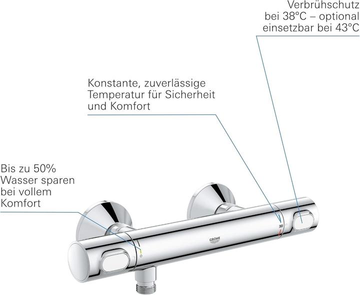 Produktbild Grohe Duscharmatur Precision Flow Thermostat 1/2″, Chrom