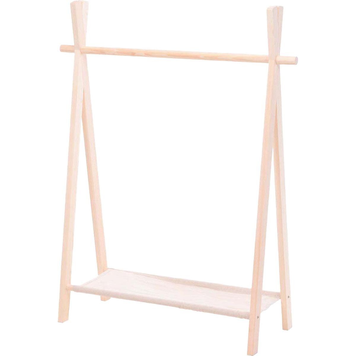 Kleiderständer + Kleiderstange, Kleiderständer aus Holz für Kinder