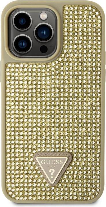 Actual product image Guess GUHCP14XHDGTPD iPhone 14 Pro Max 6.7" złoty/gold hardcase Rhinestone Triangle (Apple iPhone 14 Pro Max)