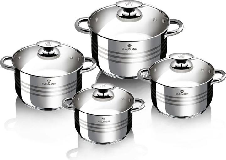 Blaumann Set di pentole (24 cm, Set di pentole e padelle da cucina, Acciaio inossidabile)