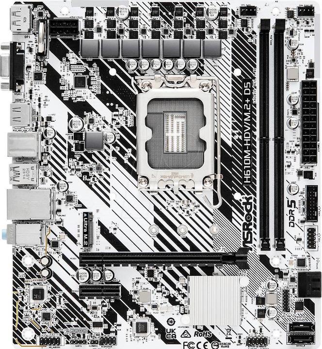 Produktbild AsRock MB Intel 1700 H610M-HDV/M.2 D5 GEN5 (LGA 1700, Intel H610, mATX)