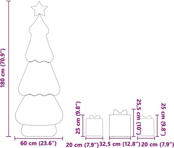 Produktbild vidaXL Weihnachtsbaum Dekoration (180 cm)