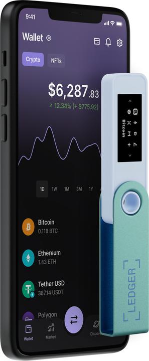Produktbild Ledger Nano S Plus - Pastel Green (Litecoin, Bitcoin, Cardano, Ether, Dogecoin, TRON, Ethereum Classic, Monero, Ripple, Bitcoin Cash, Stellar)