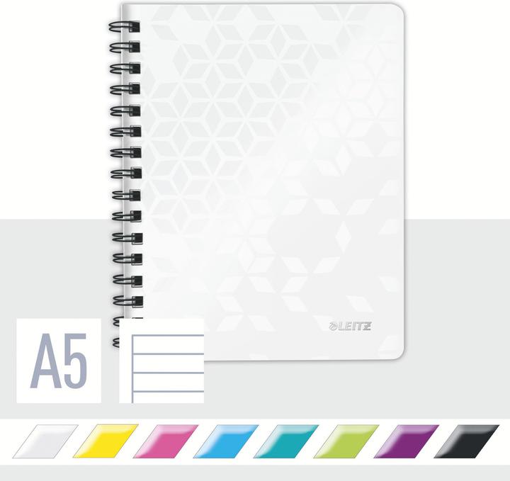 Actual product image Leitz WOW college notebook spiral bound with PP cover (A5, Lined, Hardcover)
