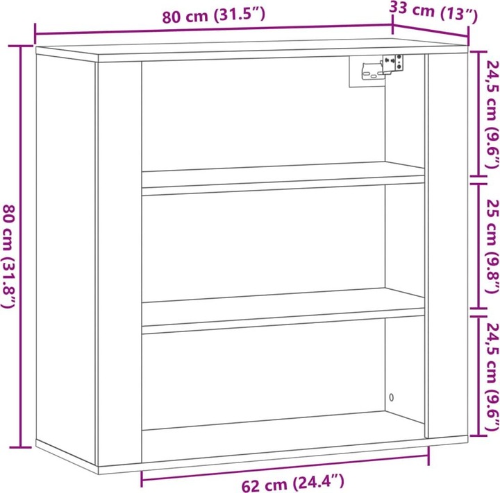 Image du produit VidaXL Armoire murale (80 x 33 x 33 x 80 cm)
