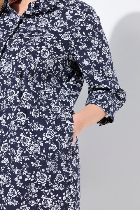 Produktbild Ulla Popken Hemdblusenkleid, A-Linie, Hemdkragen, 3/4-Arm (42, 44)
