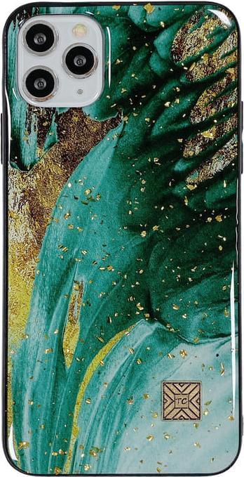 RPD iPhone 14 Pro Max - Premium Hülle Emerald Flow mit edlem Grün-Gold-Design, TC Case D75 (Apple iPhone 14 Pro)