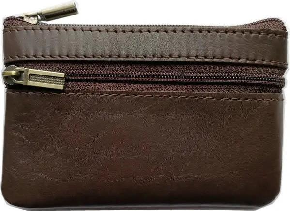 Only-Bags.Store Vintage Crazy Horse Leder Münze Geldbörse Echtes Leder Reissverschluss Münze Brieftasche Retro Key