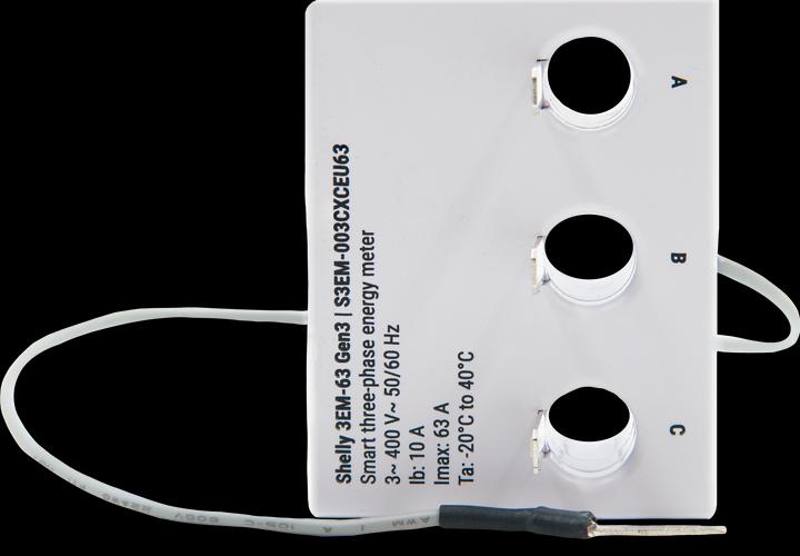 Actual product image Shelly 3EM-63T Gen3 (flat terminal model)