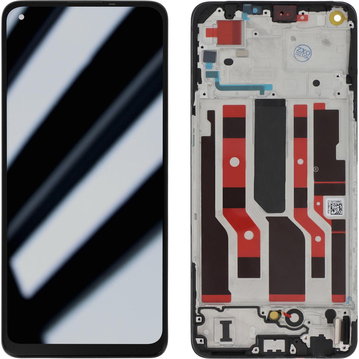 Clappio Ersatzteil Bildschirm + Touchscreen (Inkl. Gehäuse) (Oppo Reno 8 Lite 5G), Mobilgerät Ersatzteile, Schwarz