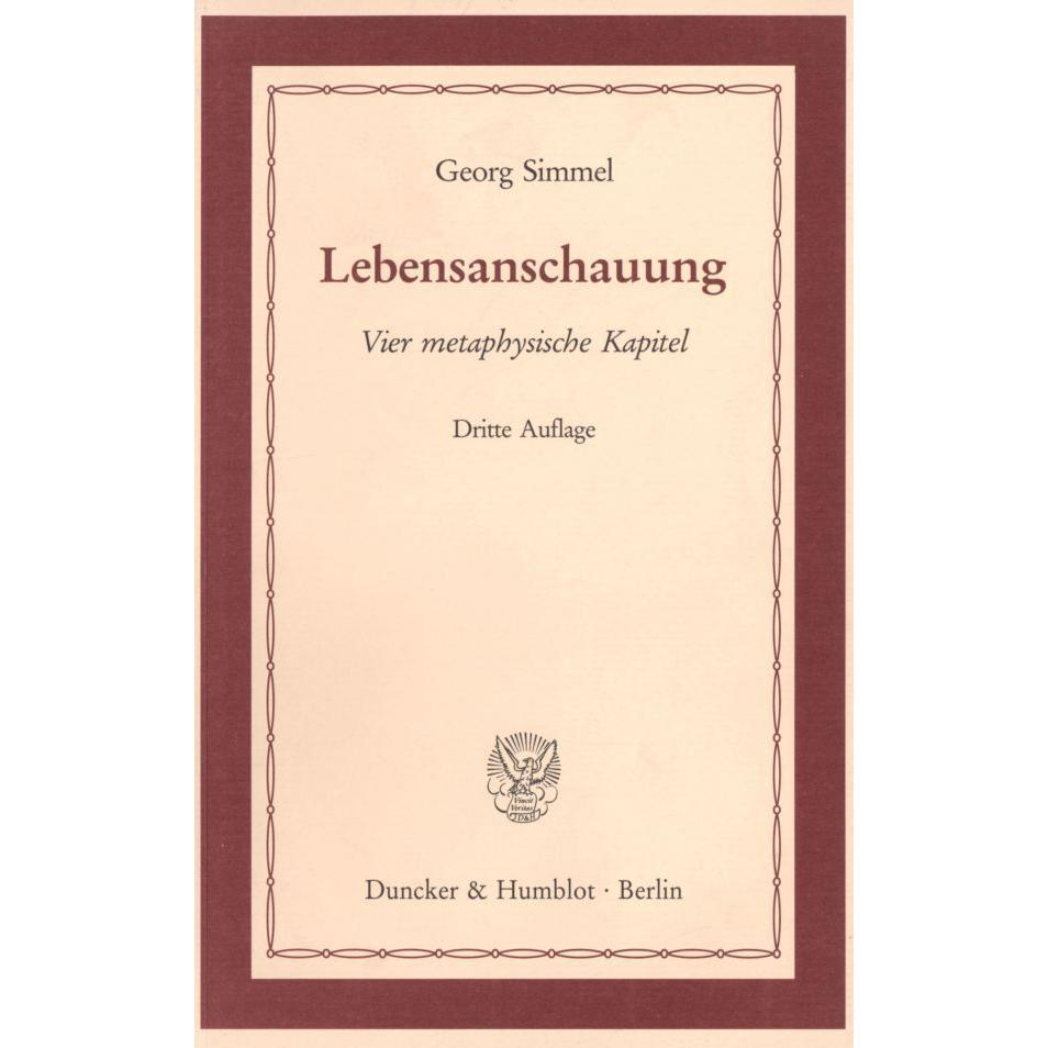 Thumbnail - Lebensanschauung, Fachbücher von Georg Simmel