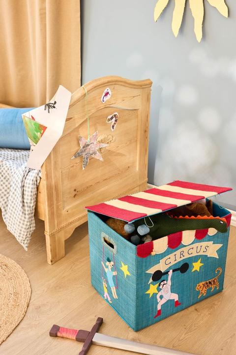 Actual product image Rice - Raffia Storage Box with Circus Theme - Extra Large