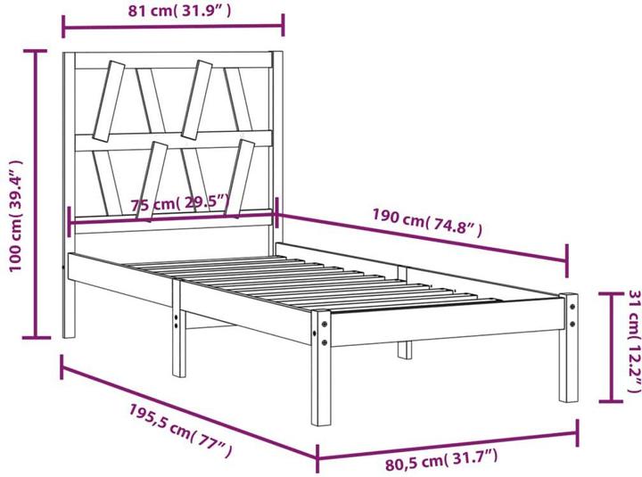 Actual product image vidaXL Dorree (75 x 190 cm)