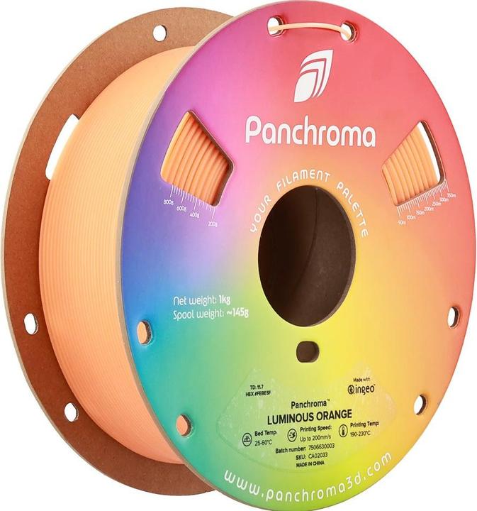 Actual product image Polymaker Panchroma™ PLA Luminous (PLA, 1.75 mm, 1000 g, Orange)