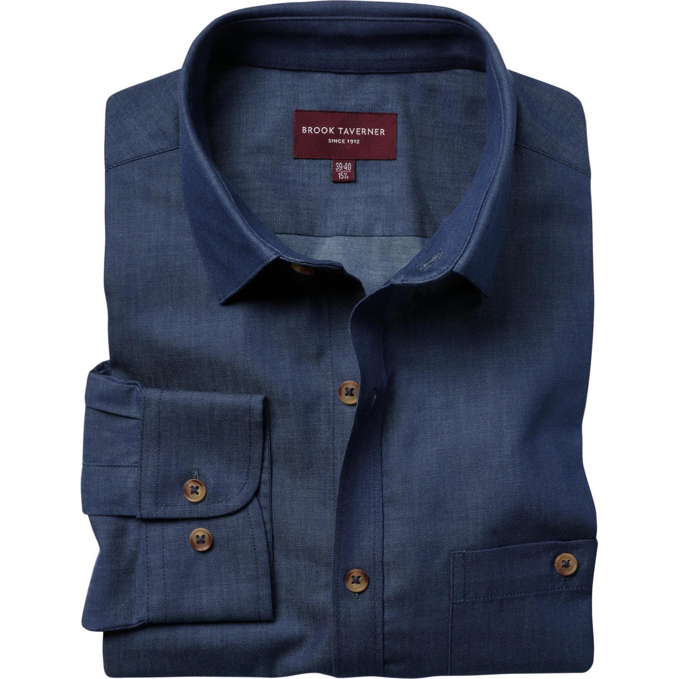 Brook Taverner, Herren, Hemd, Jasper, Blau, (41)