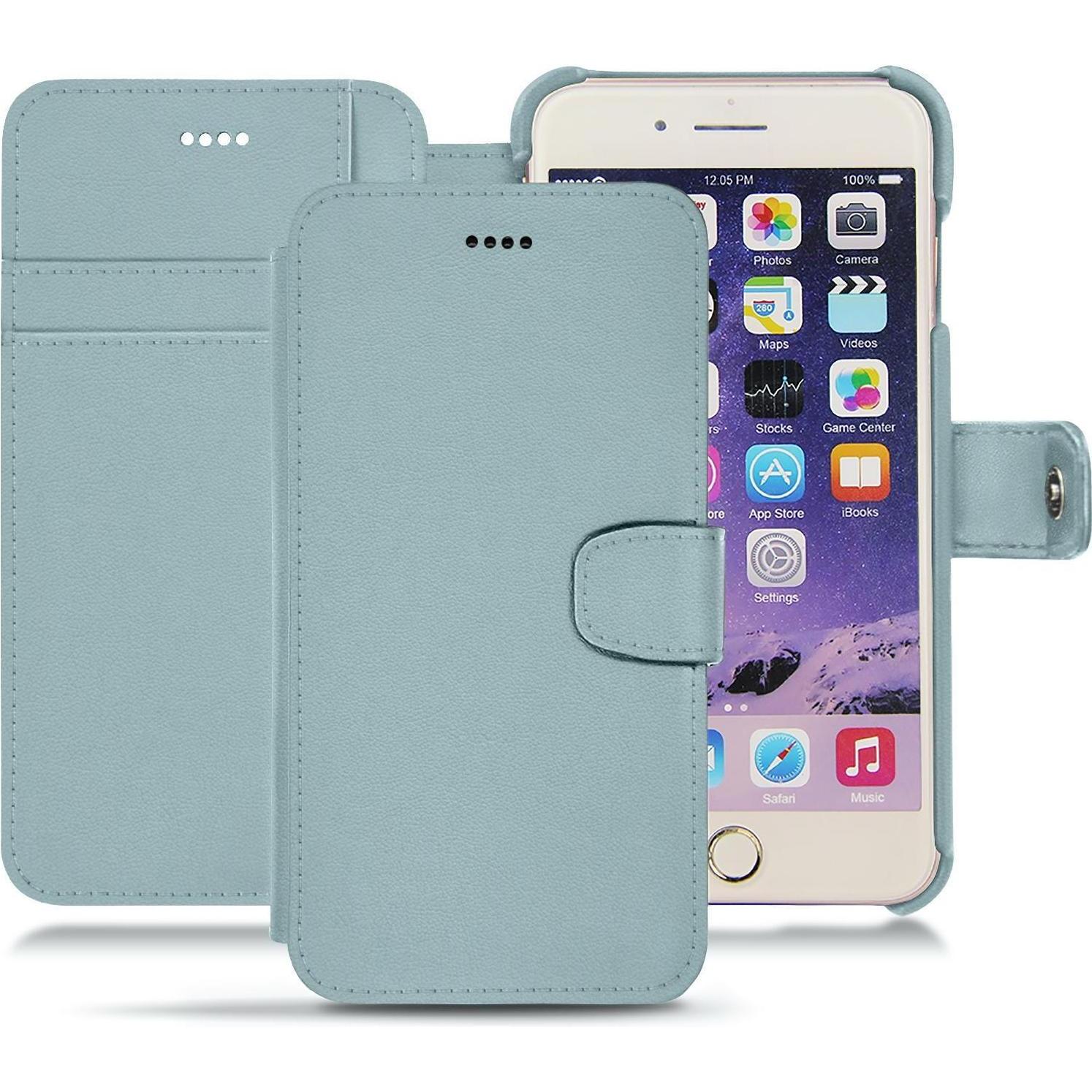 Noreve Lederschutzhülle Wallet (Apple iPhone 7 Plus, Apple iPhone X), Smartphone Hülle, Blau