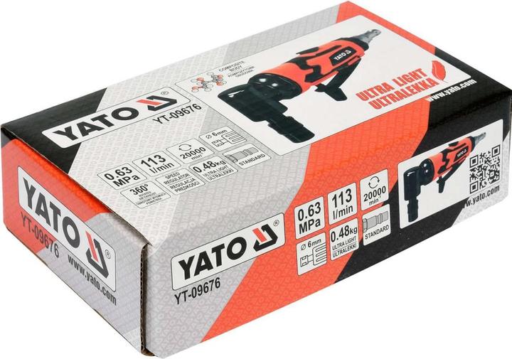 Actual product image Yato pneumatic angle grinder YT-09676 (60 mm)