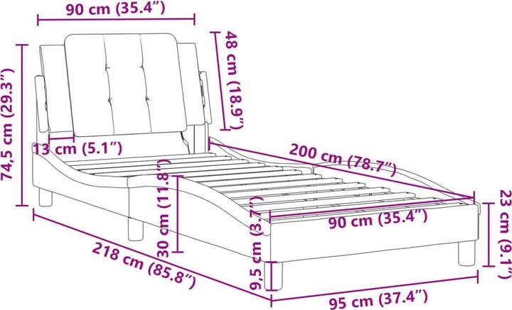 Image du produit vidaXL Bettgestell (90 x 200 cm)