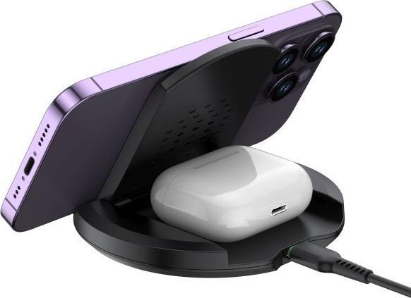Produktbild Budi 2-in-1 Wireless Charger Faltbare Ladestation für Smartphone & AirPods (17.50 W)