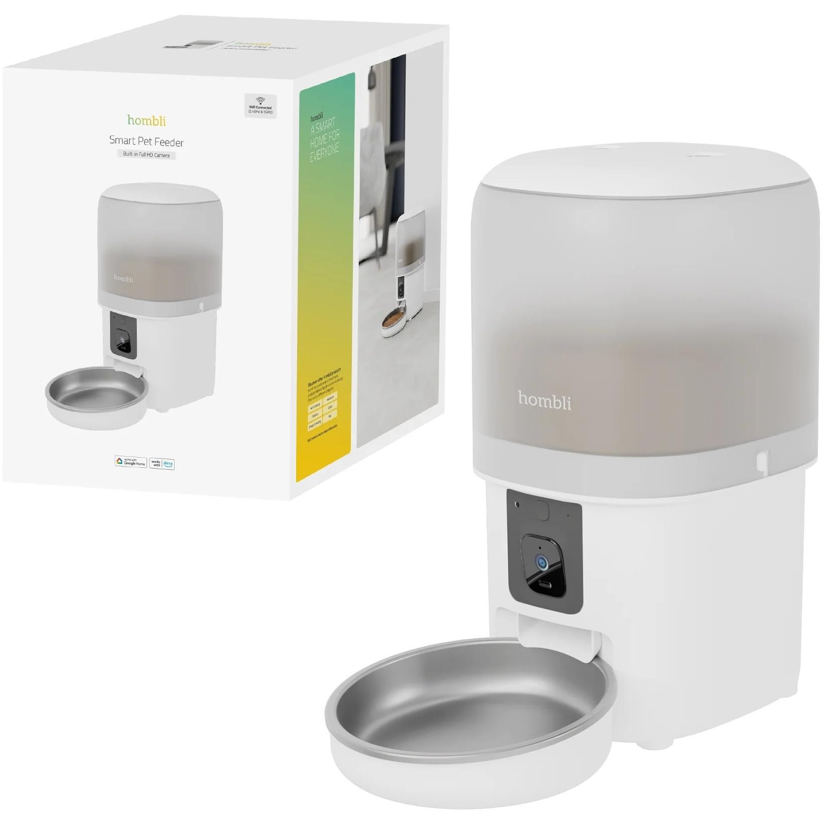 Hombli Bianco Pet Feeder (400 Cl), Ciotola Mangime + Dosatore