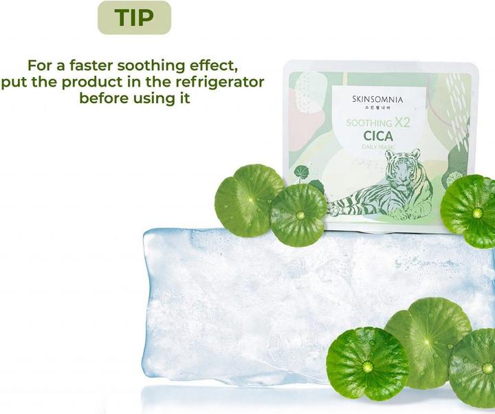 Actual product image Skinsomnia Soothing X2 CICA Daily Mask