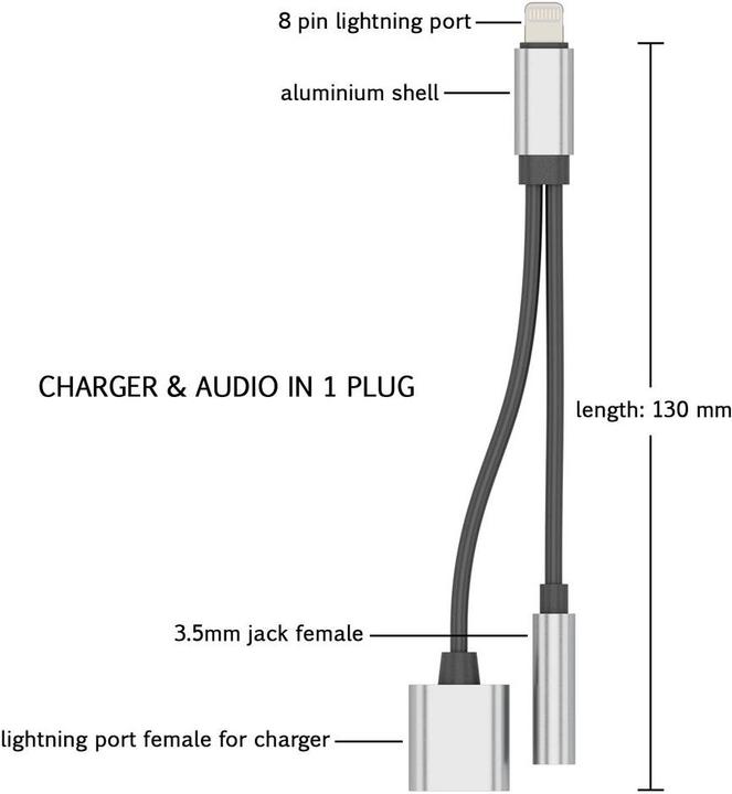 Image du produit Nalia 2en1 Audio (3,5 mm, Lightning)