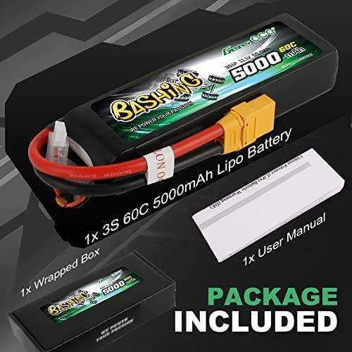 Immagine prodotto Gens Ace Accumulatore LiPo Bashing 5000mAh 11.1V 3S1P 60C XT90 (11.10 V, 5000 mAh)