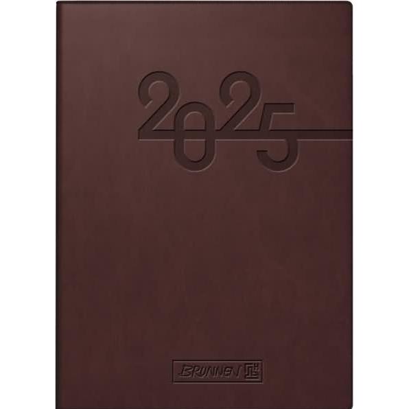 Brunnen, Agenda, Taschenkalender Modell 731 10x14cm 1 Woche/2 Seiten Kunstleder-Einband braun 2025 (10 x 14 cm, Deutsch)