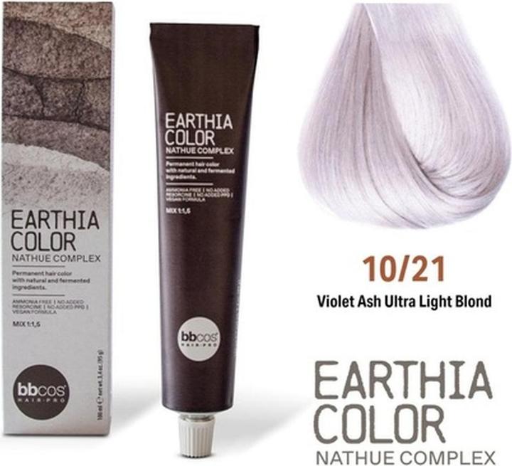 Actual product image BB Cos Bbcos Earthia Color Nathue Complex 1021 Violet Ash Ultra Light Blond 100ml (1021 Violet Ash Ultra Light Blond)