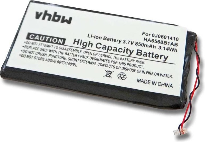AccuCell Li-Ion-Akku - 850mAh (3.7V) - für MP3-Player, Musik Player wie Samsung 6J0601410 66,5 x 31,8 x 3,2mm (1 Stk., 850 mAh)