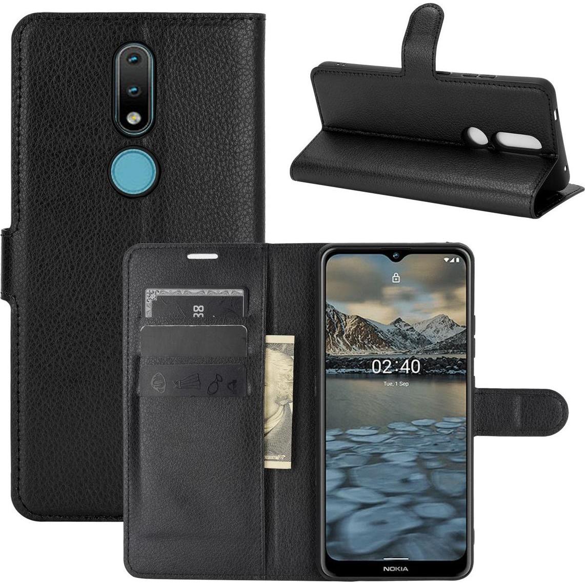 König Design Hülle Handy Schutz für Nokia 2.4 Case Flip Cover Tasche Etuis Bumper Schwarz Neu (Nokia 2.4), Smartphone Hü...