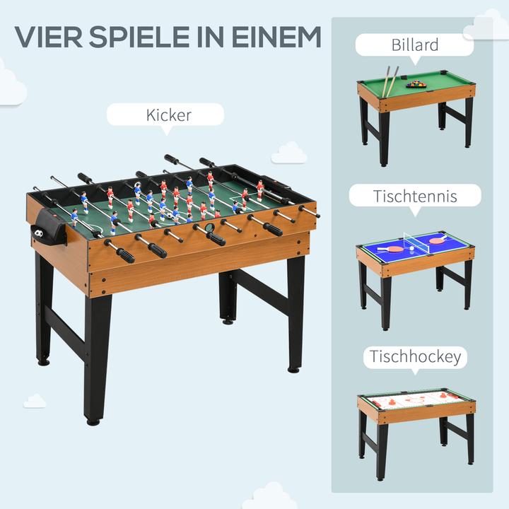 Actual product image Homcom Multigame Spieltisch MDF, Stahl Naturholz+Schwarz