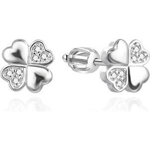 Agato, Ohrringe, Silver earrings for luck Four-leaf clover AGUP3542S