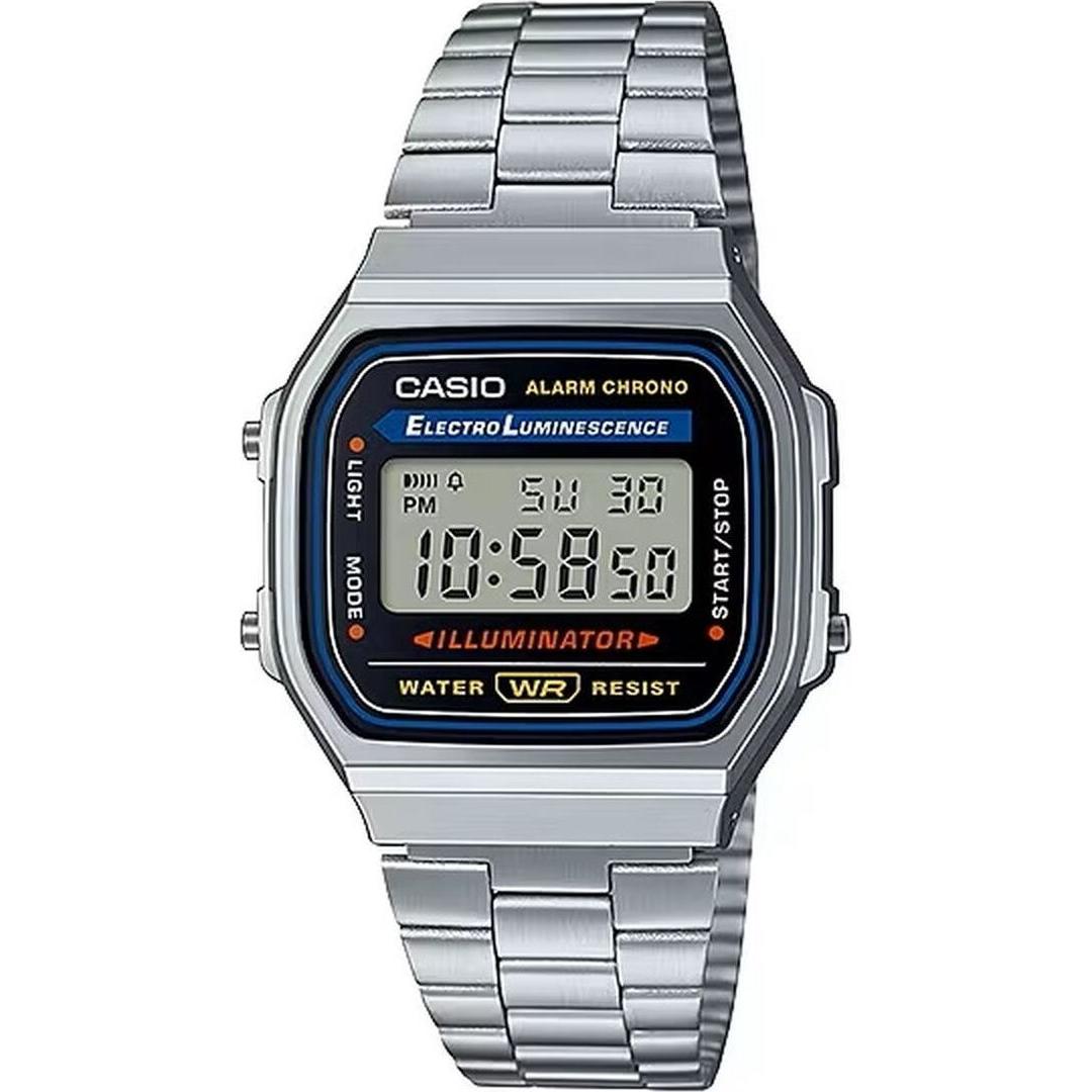 Casio, Armbanduhr, Retro Vintage, Silber, (Digitaluhr, 34 mm)