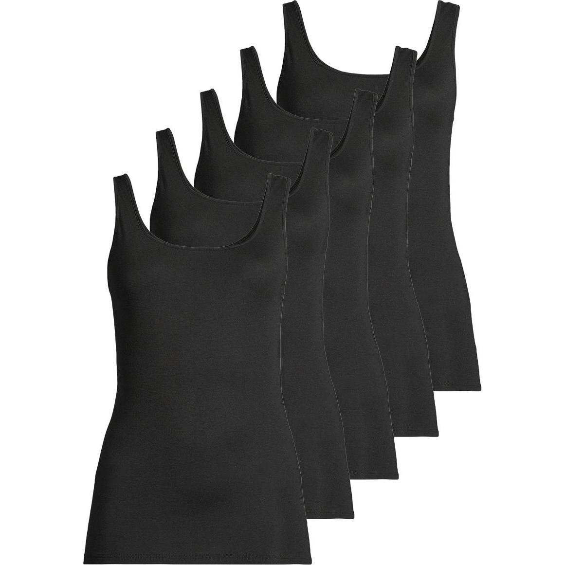 Speidel, Damen, Shirt, 5er Pack Nadine Unterhemd / Top, Schwarz, (40)