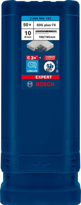 Productafbeelding Bosch Professional Zubehör Expert SDS plus-7X hamerboren, 10 x 100 x 165 mm, 50 st. (10 millimeter)