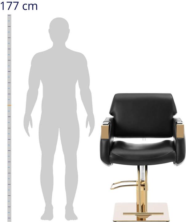 Actual product image Physa Salon Chair with Footrest - 880 - 1030 mm - 200 kg - black / gold