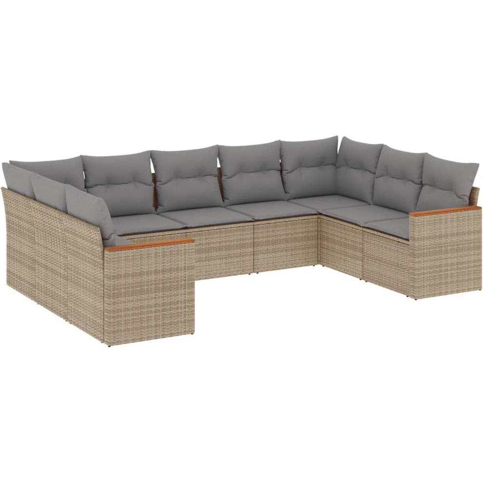 VidaXL, Gartenlounge, 10-tlg. Garten-Lounge-Set mit Kissen