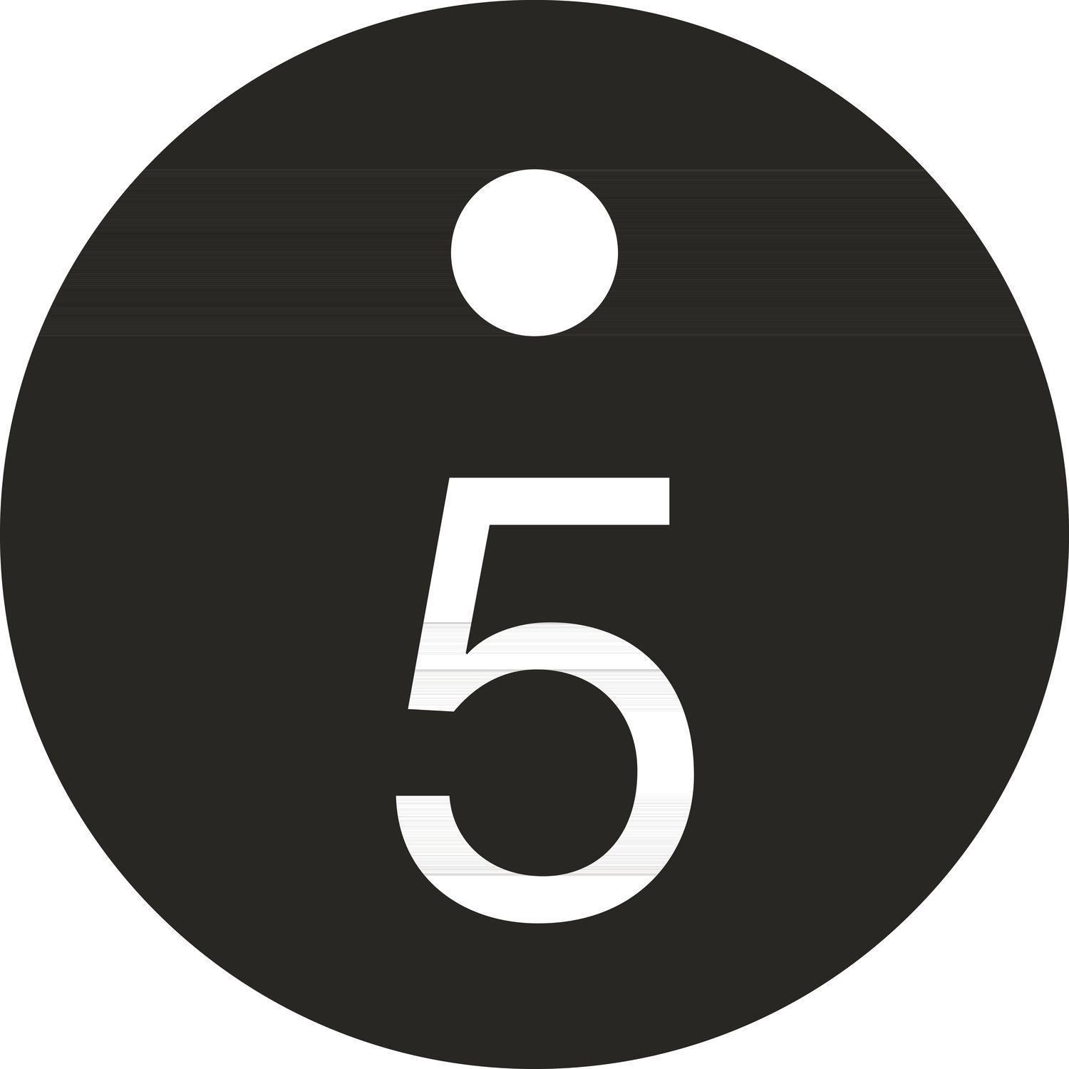 Reiher, Schlüsselanhänger, Schlüsselnummer - ø 25, Nummer 5, Aluminium schwarz eloxiert, Schwarz
