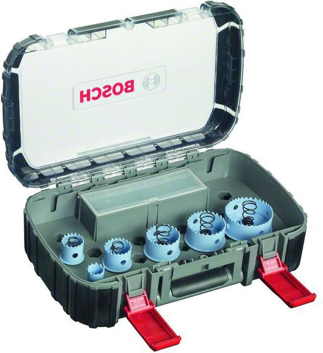 Produktbild Bosch Professional Zubehör 9-tlg. Sheet Metal Lochsägen-Set für Elektriker, 22–64 mm (22 mm, 29 mm, 35 mm, 44 mm, 51 mm, 64 mm)