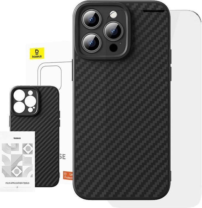 Produktbild Baseus Case Synthetic Fiber iPhone 15 Pro + tempered glass (Apple iPhone 15 Pro)