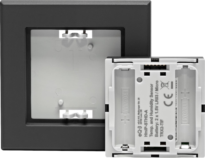 Produktbild Homematic IP Temperatur- und Luftfeuchtigkeitssensor mit Display HmIP-STHD-A (anthrazit)